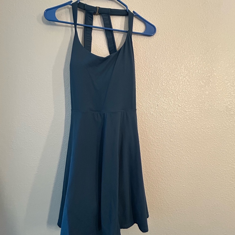 HALARA Dark Teal Strappy Backless A-Line Dress